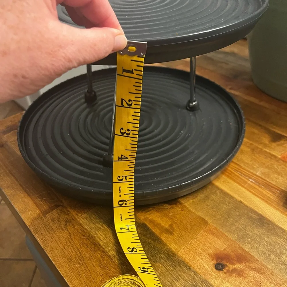 Black Rotating 2-tier Serving Tray Spice Rack